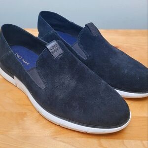 COLE HAAN GRAND.ØS | Black Suede Slip-On Loafers, Sz. 12 M